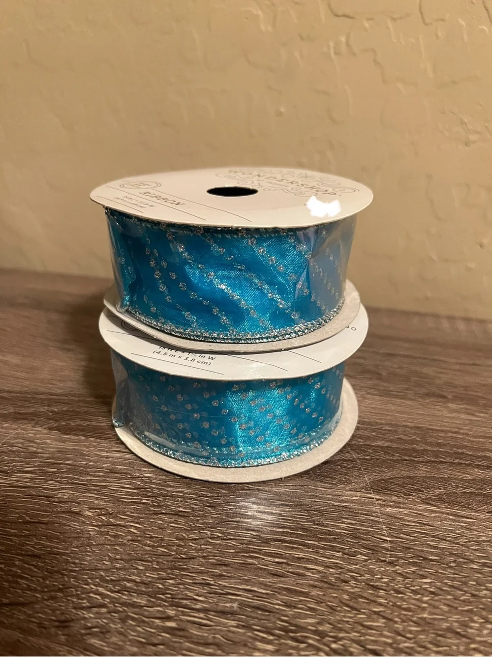 Target Wondershop White Blue Glitter Snowflakes Silver Stripes Christmas NWT